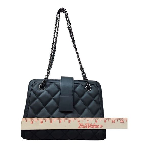 Quilted Medium Leather Shoulder Purse And Crossbody Handbag with‎ Chain Strap - Picture 3 of 13
